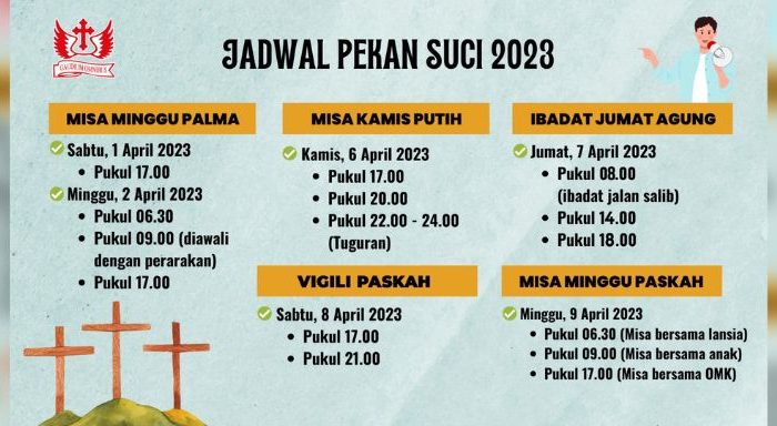 Jadwal Pekan Suci 2023